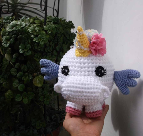 Peluche Cojin Reno Unicornio Pegaso Tejido Amigurumi