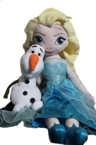 Peluche Elsa 70cm Y Olaf 32cm De Frozen Traida De Usa Disney