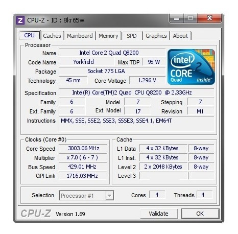 Procesador Intel Core 2quad Qmega Cache 2.33ghz