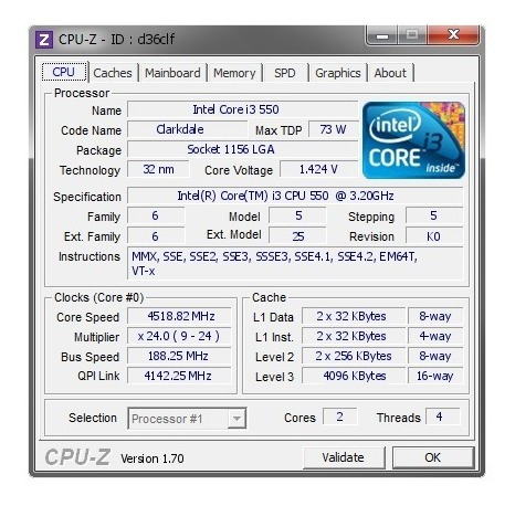 Procesador Intel Core I Mega De 3,20 Ghz Socket 