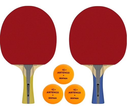 Set De Raquetas De Ping Pong Con 3 Pelotas. Ref 18