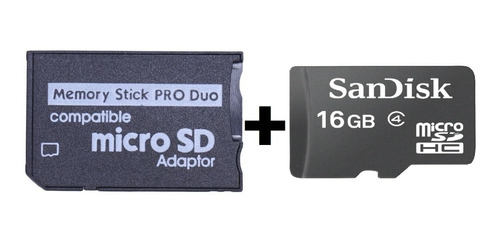 Adaptador Micro Sd A Memorystick Produo + Memoria 16gb