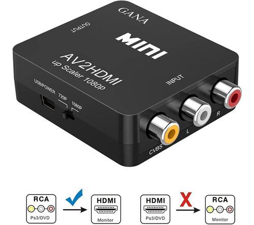 Convertidor Rca A Hdmi Monitor Audio Video Mtech