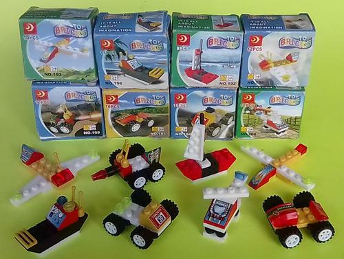 Juego De Carritos Legos Avión Camión Tractor Armables