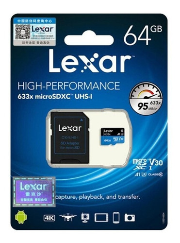 Lexar Memoria Micro Sd 64gb 95mb/s Go Pro. 