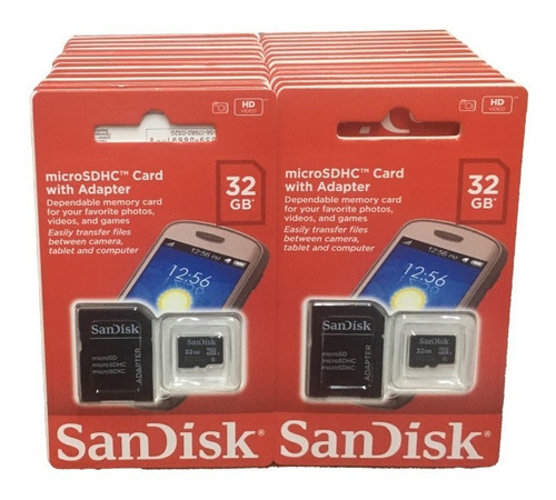 Memoria 32gb Sandisk Clase 4 Sellada Orignal Caja 50 Unidade