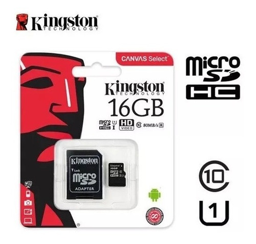 Memoria Externa Micro Sd 16 Gb Kingston Clasegb Celular