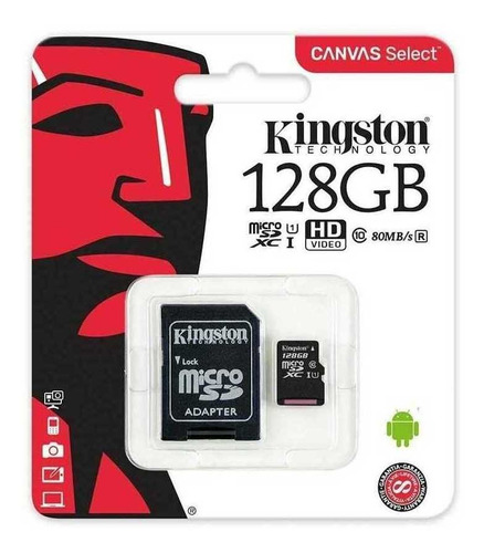 Memoria Kingston 128 Gb Canvas Clase 10 Tienda Chacao