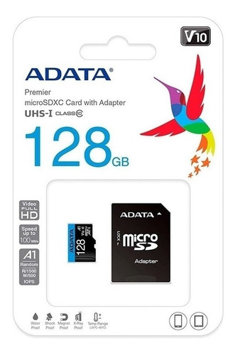 Memoria Micro Sd 128 Gb Adata Clase 10 A1 ¡mercado Líder!