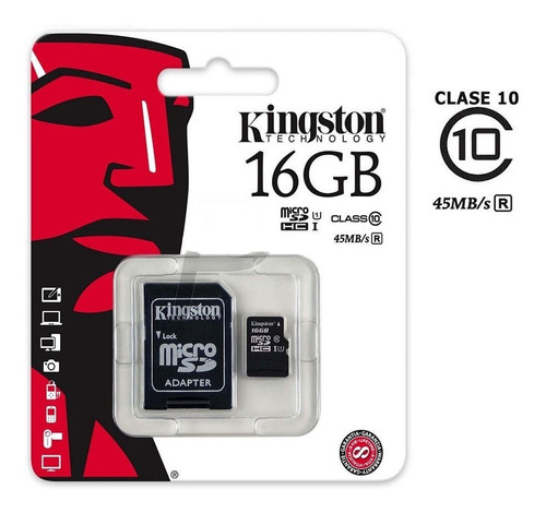 Memoria Micro Sd 16 Gb Kingston Clase 10 A1 ¡mercado