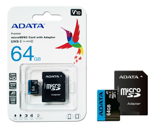 Memoria Micro Sd Adata 64gb Clase 10 Con Adaptador Bagc