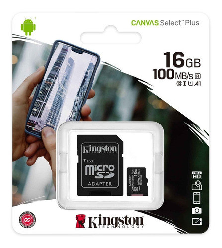 Memoria Micro Sd Kingston® 16gb 100mb/s Original Microsd