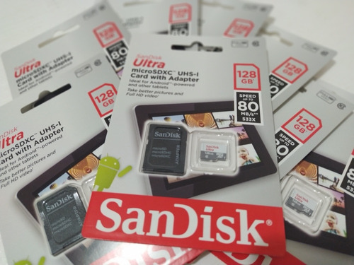 Memoria Microsd 128gb Sandisk Ultra 80 Mb/s Clase 10