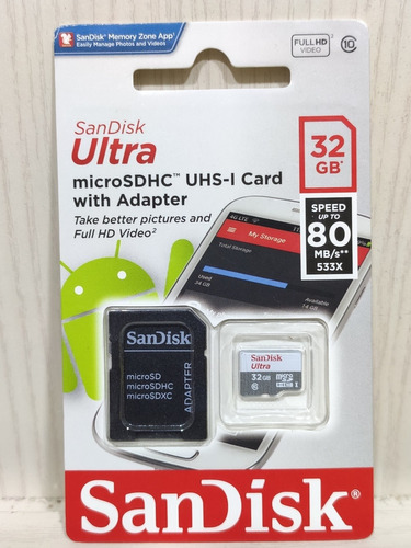 Memoria Microsdhc Ultra 32gb Sandisk Cl10