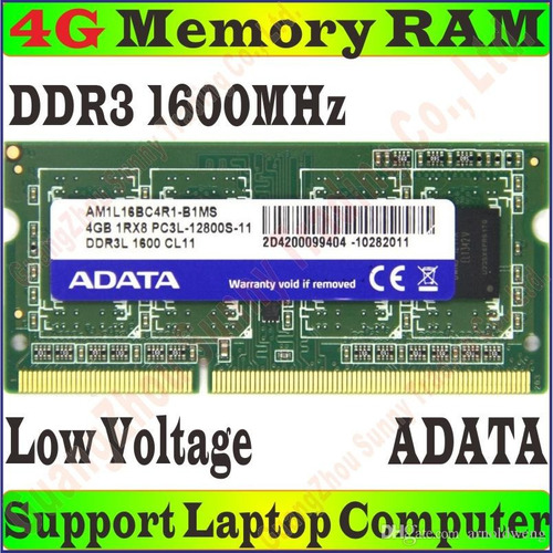 Memoria Ram 4gb Ddrmhz Laptop Bajo Voltaje 1.35v Low