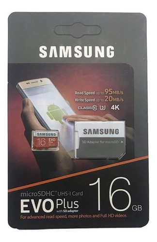 Memoria Samsung 16 Gb Clase 10, Blister