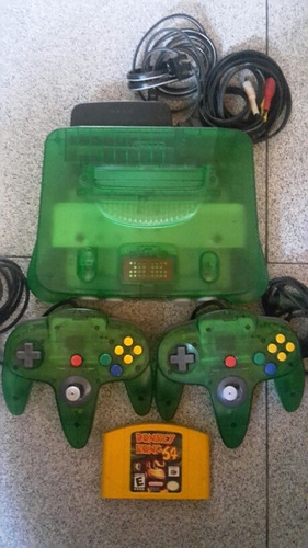 Nintendo 64 Funtastic Jungle Green, 2 Controles, Donkey Kong