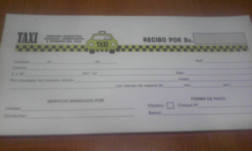 Recibo De Pago De Taxi 2749