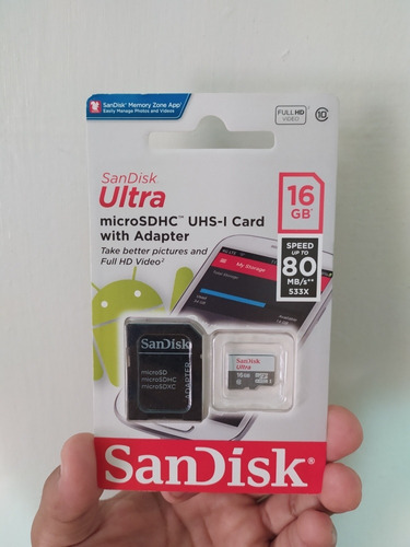 Tarjeta Memoria Micro Sd Sandisk 16 Gb Original