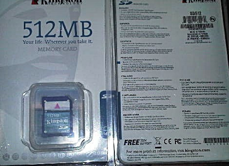 Tarjeta Sd 512mb Kingston! Nueva!