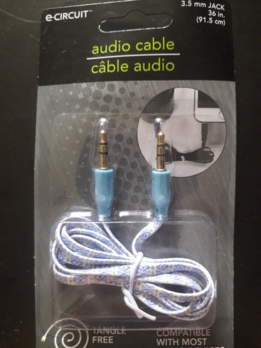 Cable De Audio Auxiliar 3.5mm Para Sonido De Carro