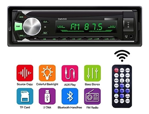 Radio Reproductor De Carro Mp3, Bluetooth, Usb, Con Control.