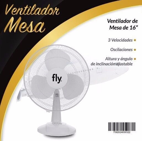 Ventilador Fly De Mesa 3 Velocidades