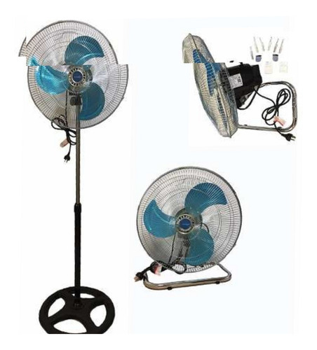 Ventilador Roccia 18 3 En 1 Piso, Pared, Mesa Aspa Metalica