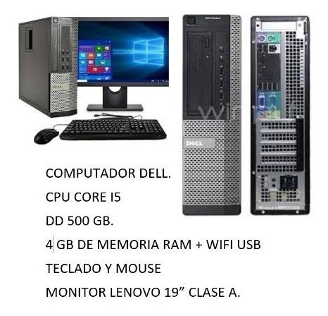 Computador Dell Core I5, Dd 500gb (nuevo), 4gb Ram.