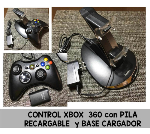 Control Xbox 360, Pila Nueva Y Cargador De Dos Controles.