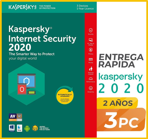 Kaspersky Internet Security 3 Pc 2 Años Licencia Original
