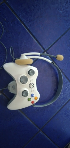 Mando Control De Xbox 360 Blanco Con Diadema