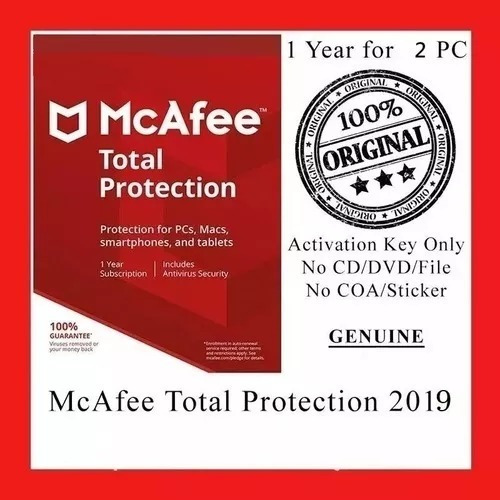 Mcafee Antivirus Total Protection Pc 1 Año - 3 Equipos