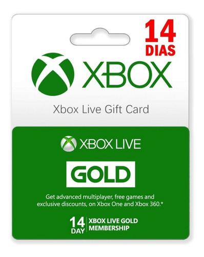 Membresía Xbox Live Gold 14 Dias Global Digital Promoción