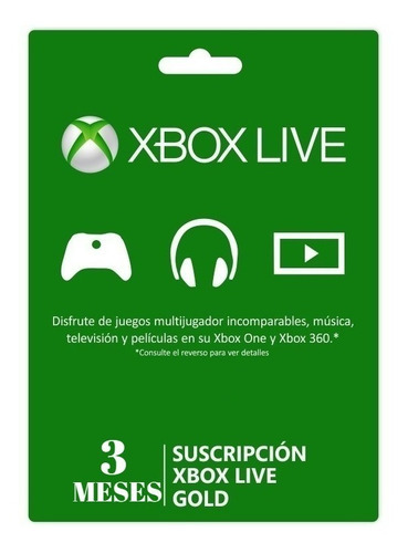 Membresía Xbox Live Gold 3 Meses Global Digital Promoción