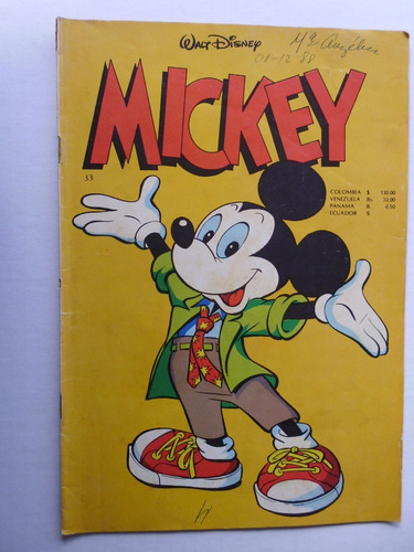 Mickey Walt Disney -edicol Colombia Comic En Físico Ref.