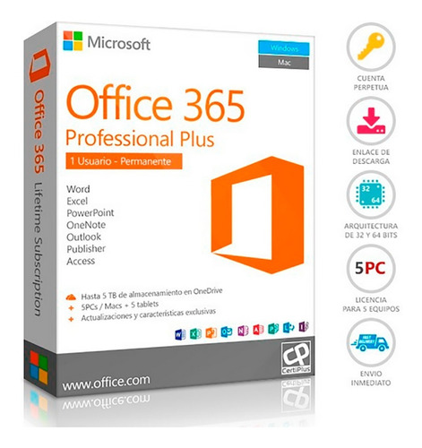 Office 365 Para 15 Dispositivos Usuario Personalizado