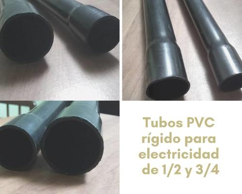 Tubo De Electricidad Pvc 1/2 Y 3/4 Paquetes De 20 U