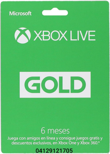 Xbox Live Gold 6 Meses Oferta