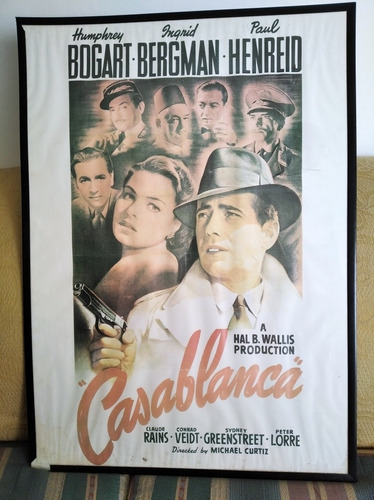 Afiche Bogart. Casa Blanca, Usado. 25* Neg.