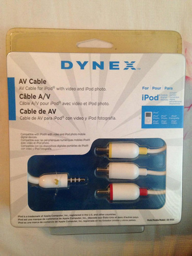 Cable De Av Para iPod Con Vídeo Y iPod Fotografía. Dynex.