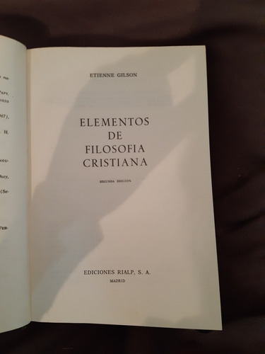 Etienne Gilson Elementos De Filosofía Cristiana Madrid 