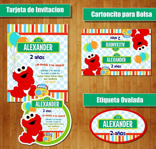 Kit Imprimible Elmo Bebe Plaza Sesamo Candy Bar Cotillon