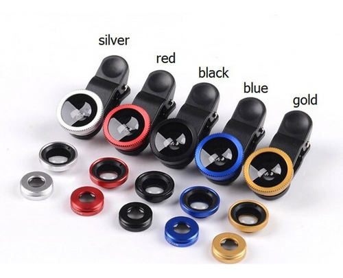 Lente Ojo De Pez Universal Clip (fish Eye) 3 En 1