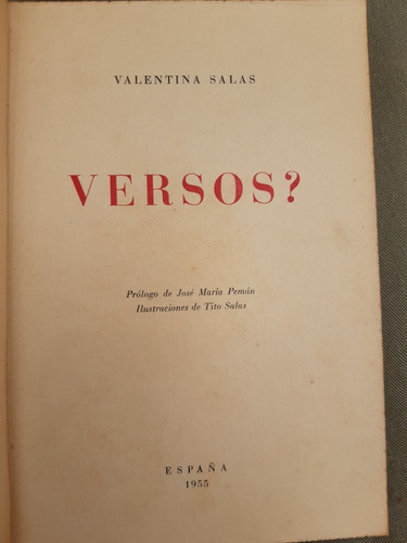 Valentina Salas Versos?. Tito Salas. España 