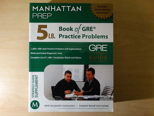 5 Lb. Book Of Gre Practice Problems, Manhattan Prep