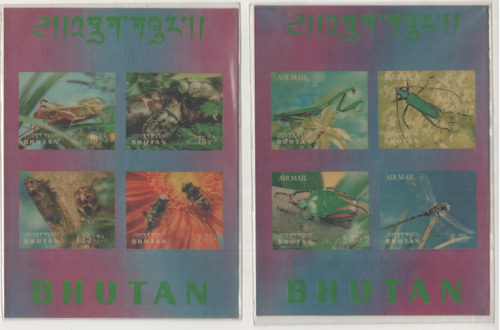 Estampilla 3d Insectos Bhutan Butan 