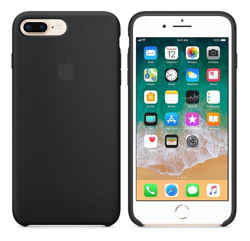 Estuche iPhone 7 Plus Y 8 Plus Apple Silicone Negro