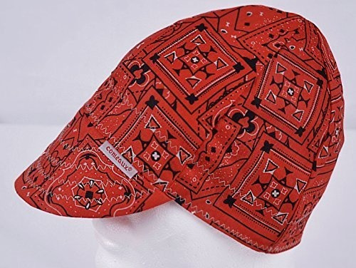 Hogar Reversible Gorra Soldar Rojo Bandana Tamaño 7 5