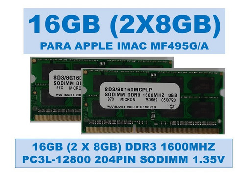 Memoria Mf495g/a 16gb (2 X 8gb) Ddrv Para Apple iMac